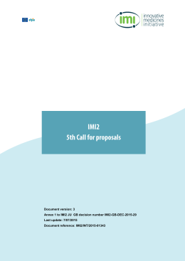 Document version: 3 Annex 1 to IMI2 JU GB decision number IMI2