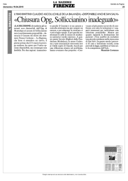 &laquo;Chiusura Opg, Solliccianino inadeguato&raquo;