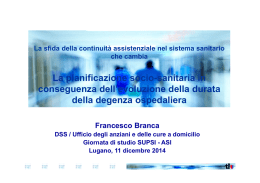 La pianificazione socio-sanitaria in conseguenza dell