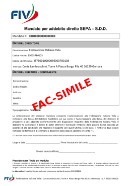 Mandato per addebito diretto SEPA