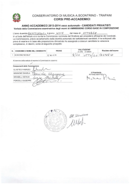 CORSI PRE-ACCADEMICI - Conservatorio di Musica "A. Scontrino"