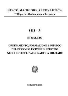 SMA I Reparto - Ordinamento e Personale OD-3
