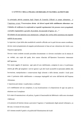 l`attivita` della polizia giudiziaria in materia alimentare