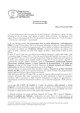 Comunicato Stampa Gruppo CRC_25° CRC_ finale