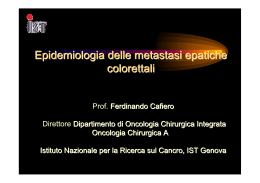 Epidemiologia delle metastasi epatiche colorettali