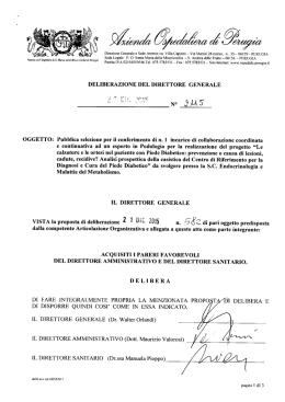 DELIBERAZIONE DEL DIRETTORE GENERALE