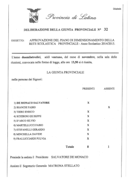 Delibera n. 32 Dimensionamento Provincia di Latina