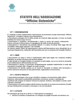 STATUTO DELL`ASSOCIAZIONE &ldquo;Officine Sistemiche&rdquo;