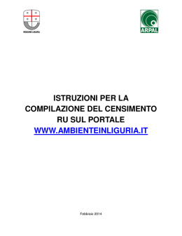 ISTRUZIONI PER LA COMPILAZIONE DEL CENSIMENTO RU SUL