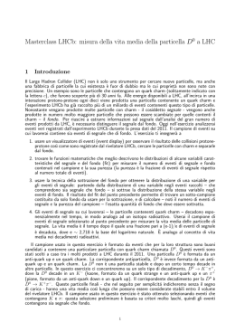Masterclass LHCb: misura della vita media della particella D0 a LHC