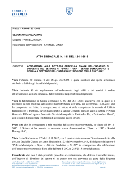 Nominato con : Atto Sindacale n. 181 del 12 novembre 2015