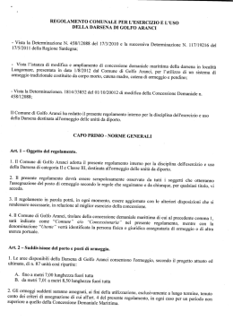 regolamento darsena - Comune di Golfo Aranci