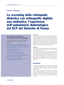 Lo screening della retinopatia diabetica con retinografia