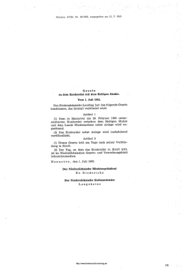 zu dem Konkordat mit dem Heiligen Stuhle. Vom 1. Juli 1965.