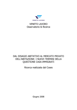 Dal disagio abitativo al mercato privato dell`abitazione