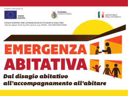Dal disagio abitativo all`accompagnamento all`abitare