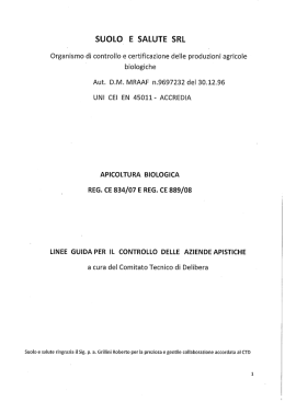 Linee Guida Apicoltura Biologica