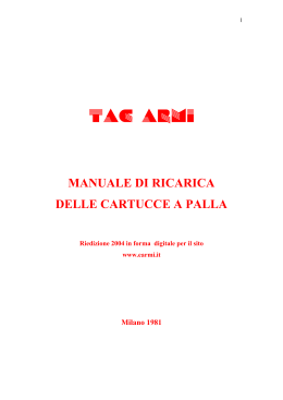 Tac Armi - Manuale di ricarica - Enciclopedia delle Armi di Edoardo