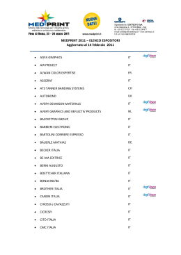 MEDPRINT 2011 &ndash; ELENCO ESPOSITORI Aggiornato al 14