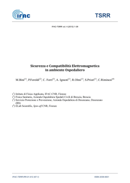 Sicurezza e Compatibilit&agrave; Elettromagnetica in ambiente Ospedaliero
