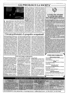 La Repubblica - Ordine degli Psicologi della Toscana
