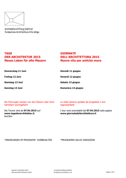 TAGE GIORNATE DER ARCHITEKTUR 2015