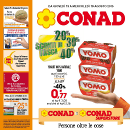 DA GIOVEDÌ 13 A MERCOLEDÌ 19 AGOSTO 2015
