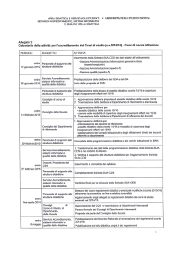 AREA DIDATTICA E SERVIZI AGLI STUDENTI ` UNIVERSITÀ DEGLI
