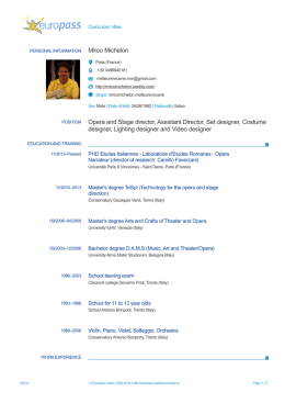 Mirco Michelon Opera and Stage director, Assistant