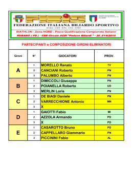 Zona nord biathlon 2014 15 risultati
