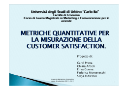 metriche quantitative per la misurazione della customer satisfaction