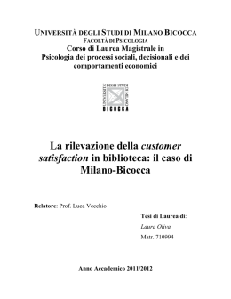 La rilevazione della customer satisfaction in biblioteca: il caso - e-Lis
