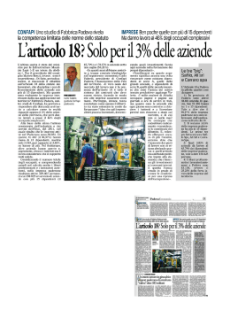 L`articolo 18? Solo per il 3% delle aziende
