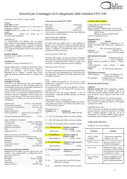 Istruzioni per il montaggio ed il collegamento della centralina ETO