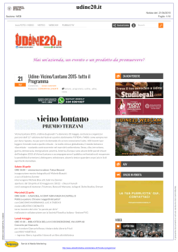 Udine: Vicino/Lontano 2015- tutto il Programma | Udine 20