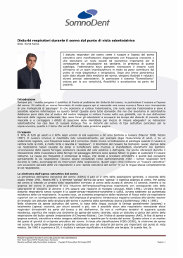 Disturbi respiratori durante il sonno dal punto di vista odontoiatrico