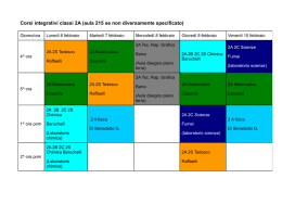 Corsi integrativi classi 2A (aula 215 se non diversamente specificato)