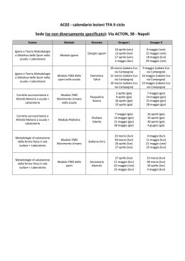 AC02 - calendario lezioni TFA II ciclo Sede (se non diversamente