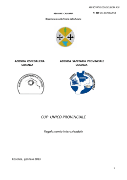 CUP UNICO PROVINCIALE