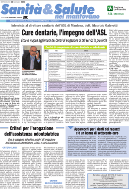 Cure dentarie, l`impegno dell`ASL
