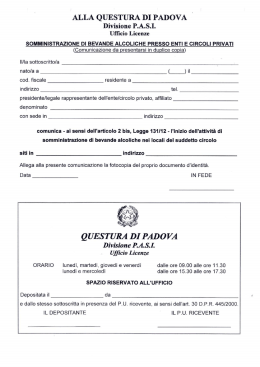Somministrazione alcolici