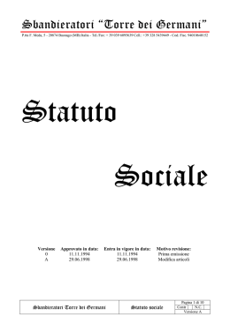 Statuto Sociale - Sbandieratori Torre dei Germani