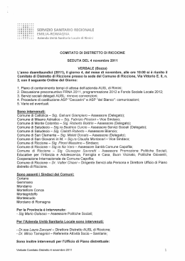 COMITATO DI DISTRETTO DI RICCIONE