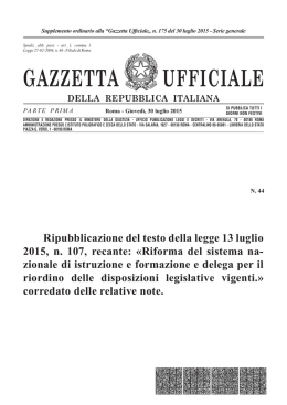 Legge 107 del 13 luglio 2015 - Riforma della scuola (con note)