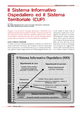 Il Sistema Informativo Ospedaliero ed il Sistema Territoriale (CUP)