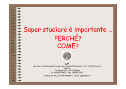 Saper studiare - Università degli Studi di Padova