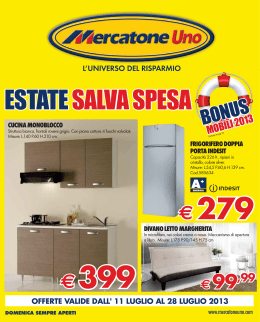 MERCATONE UNO Estate salva spesa dal 11/07