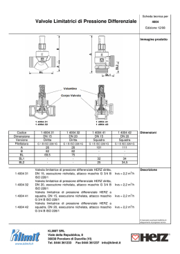 Valvole Limitatrici di Pressione Differenziale