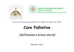 Definizione e breve storia delle cure palliative