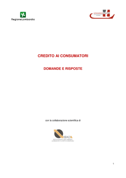 Credito ai consumatori &ndash; domande e risposte